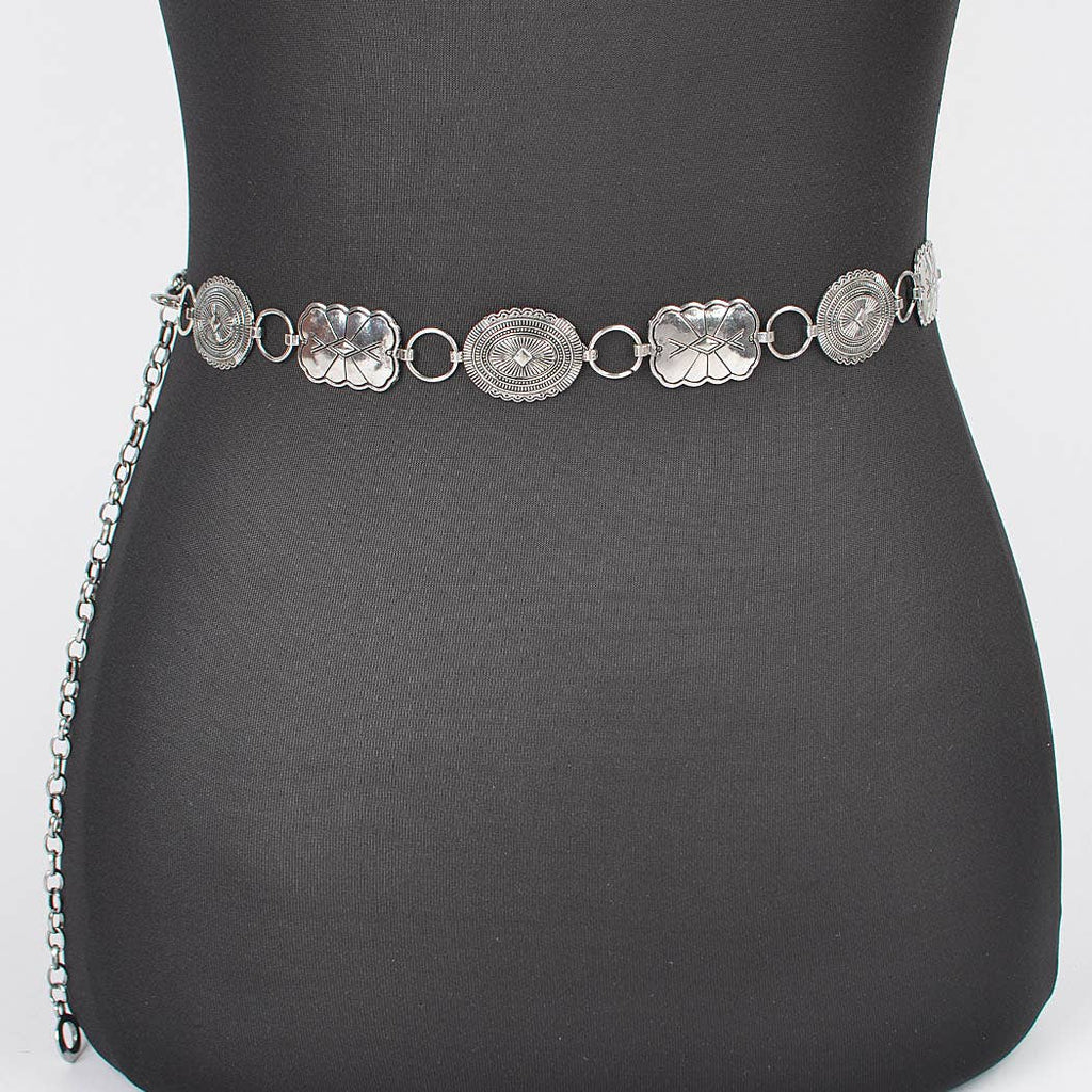 Western Style Metal Chain Belt