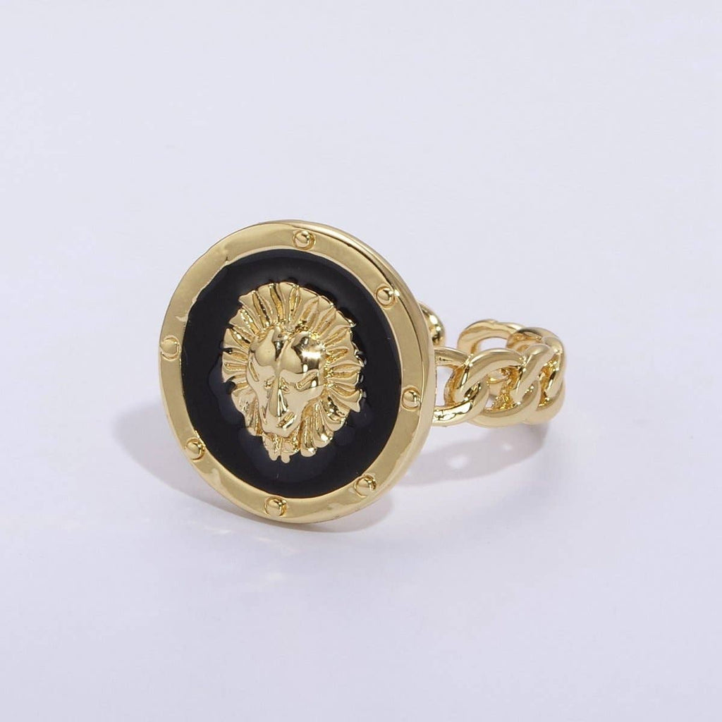 Lion ring, trendy ring, Enamel Leo ring, Adjustable Open Ring Lion King ring Open Adjustable U-055~U-059