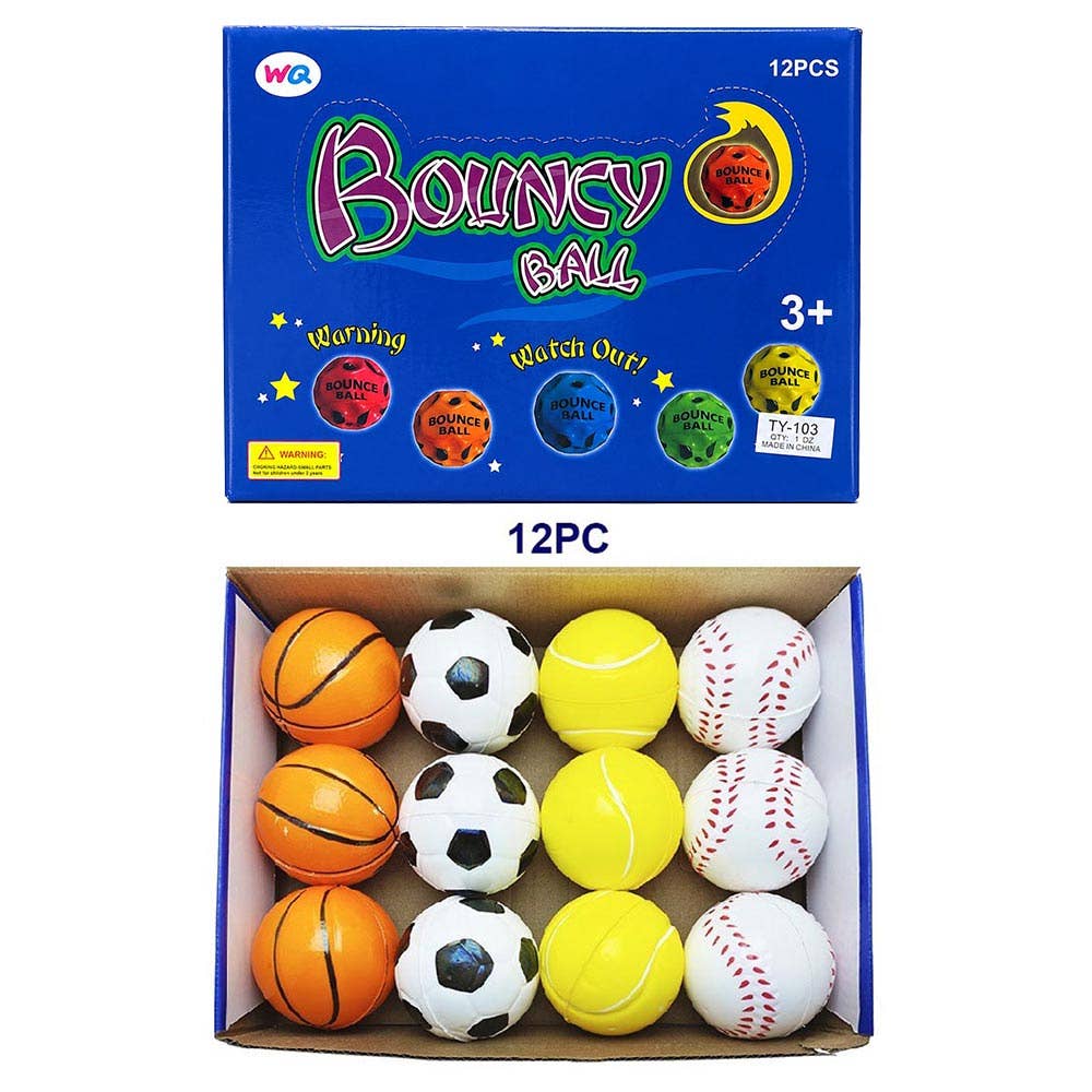 12PCS - Sports Theme Bouncy Balls