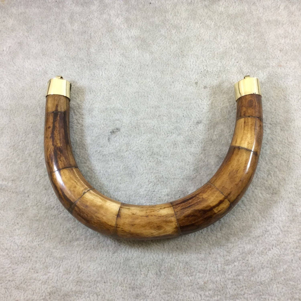 Crescent Majesty:5" Double-Ended Ox Bone Pendant-130mmx85mm.