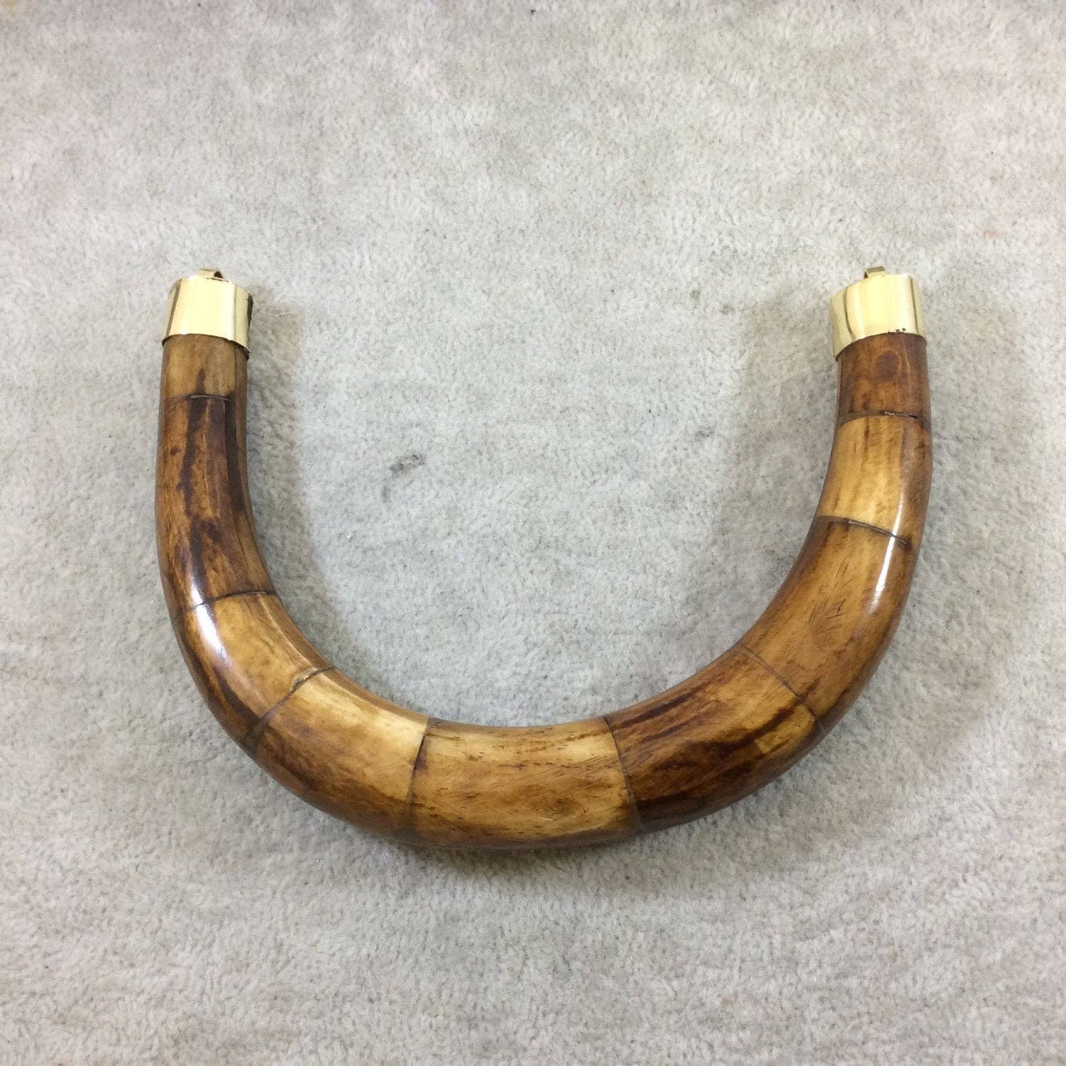 Crescent Majesty:5" Double-Ended Ox Bone Pendant-130mmx85mm.
