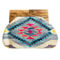 Woven Women's Clutch Bag with Wooden Handle