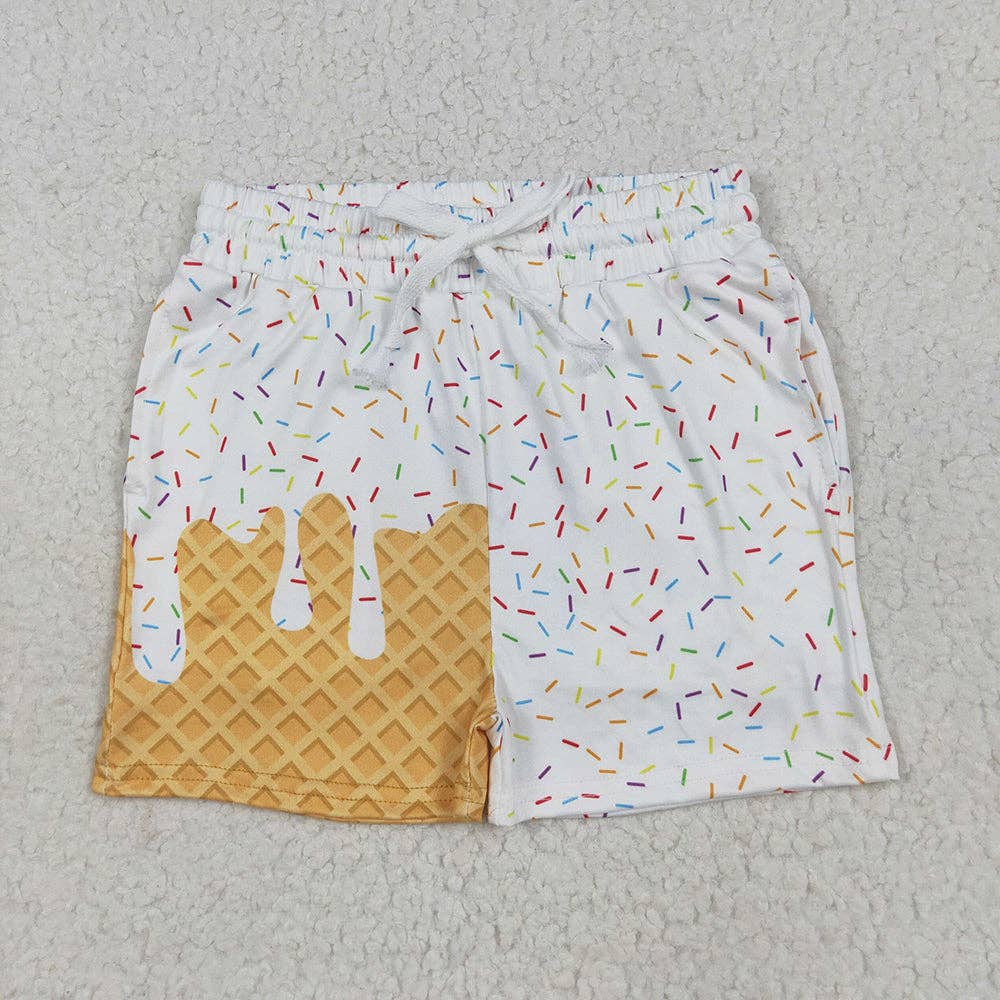 Sibling Baby Girls Ice Cream Drip Sprinkles Summer Shorts Bottoms