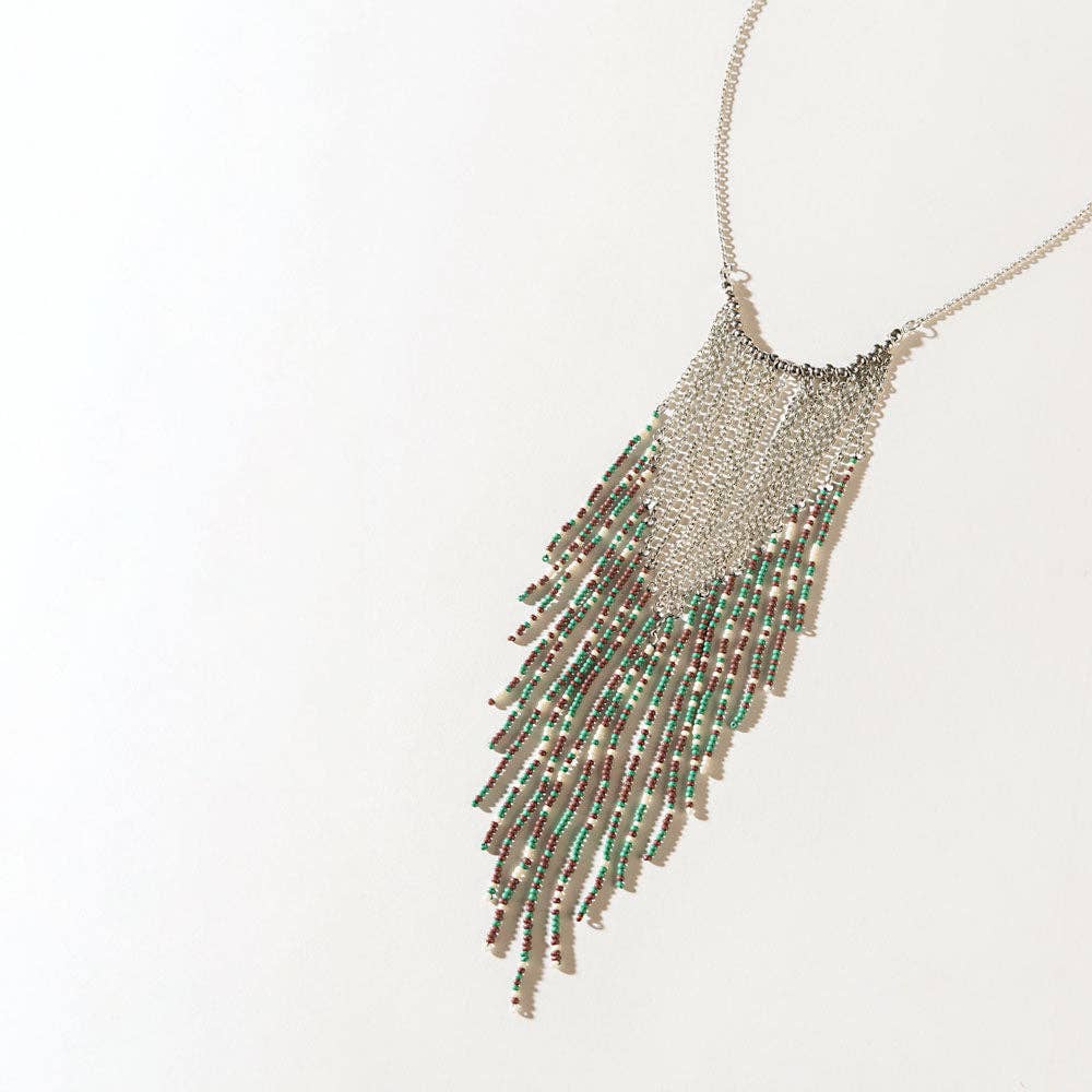Northern Lights Necklace in Frosted Silver