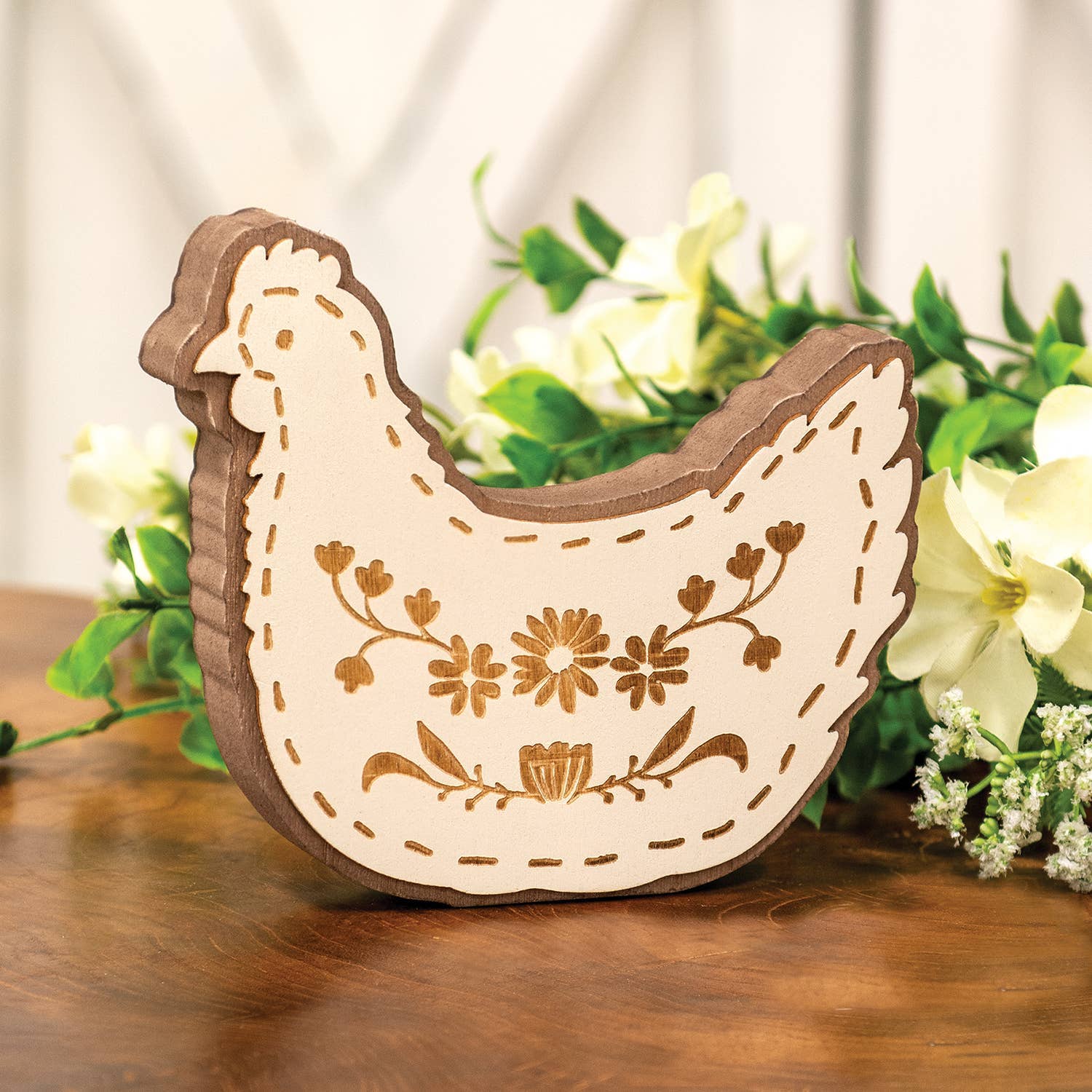Laser Cut Layered Wooden Chicken Sitter