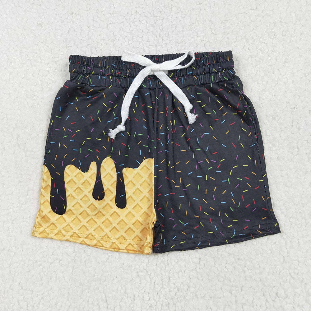 Sibling Baby Girls Ice Cream Drip Sprinkles Summer Shorts Bottoms
