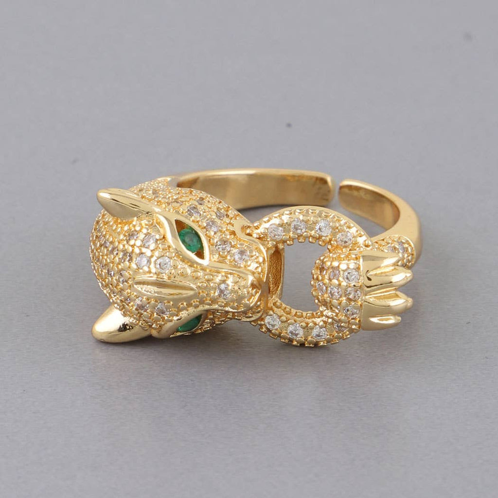 Playful Jaguar Wrap Ring