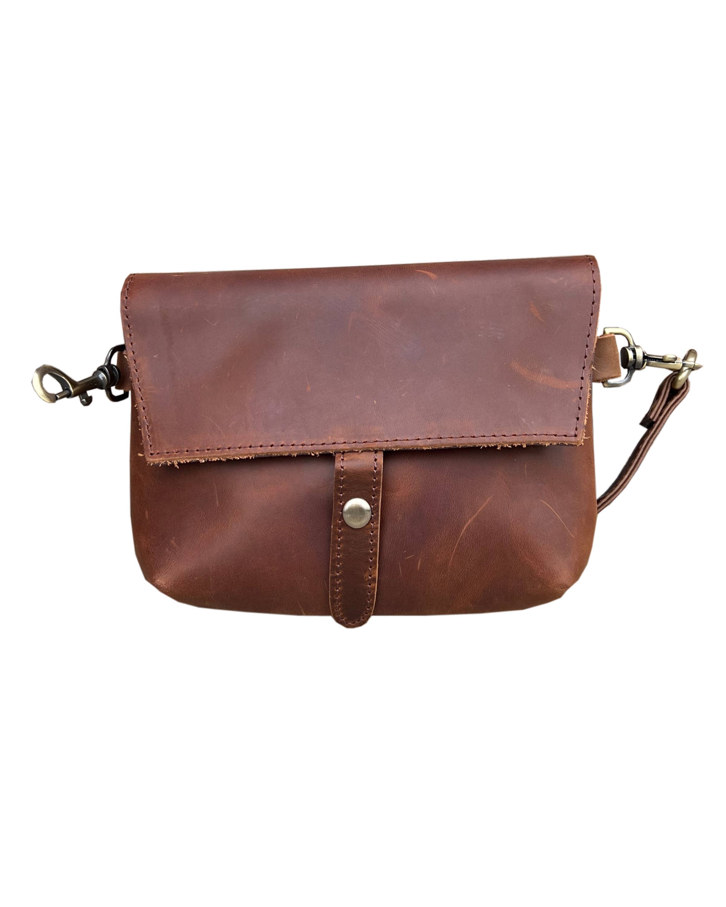 W022S crazy horse genuine leather crossbody