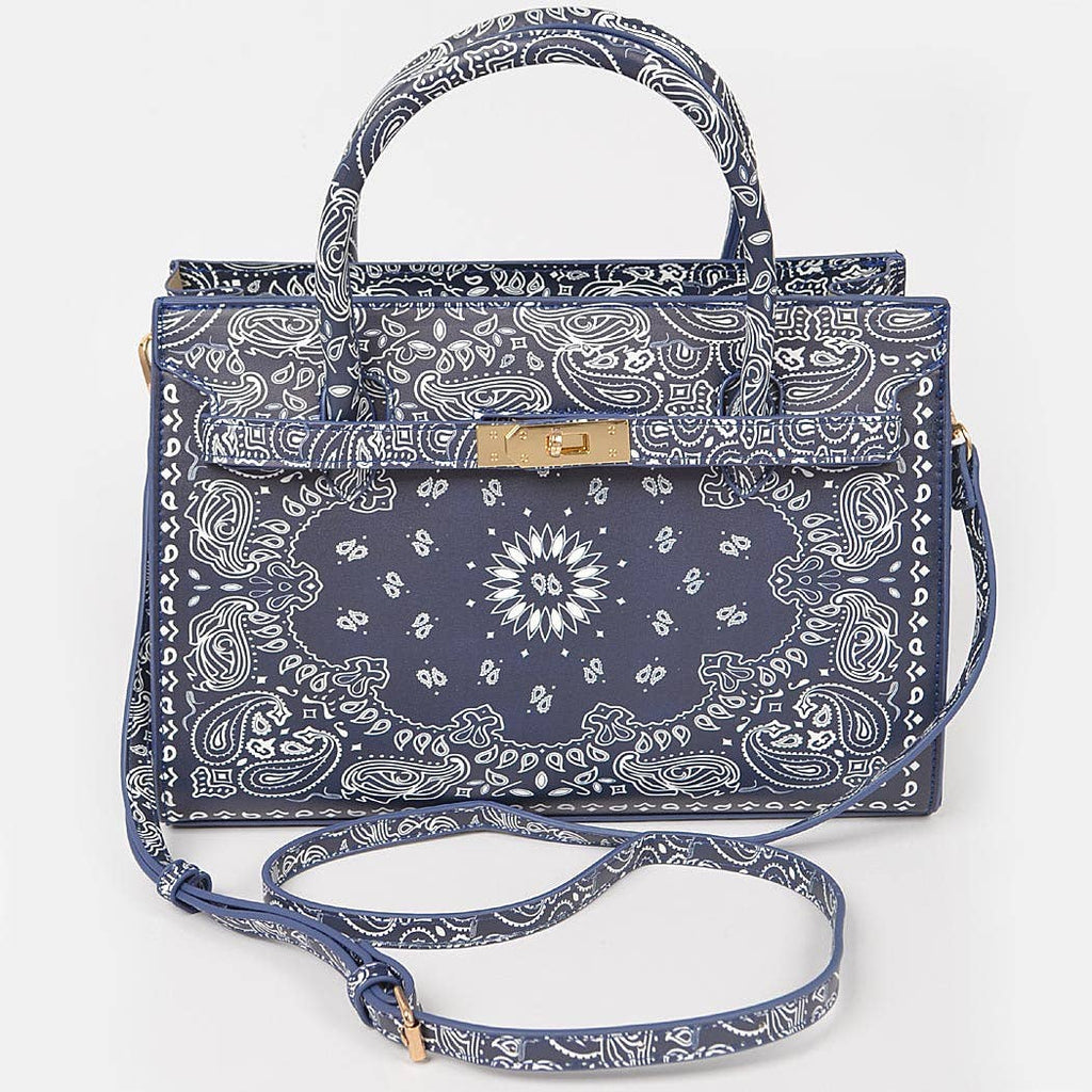 Neon Bandana Print Handles Tote Bag