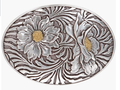 Oval Sunflower Engraving Belt Buckle 1793