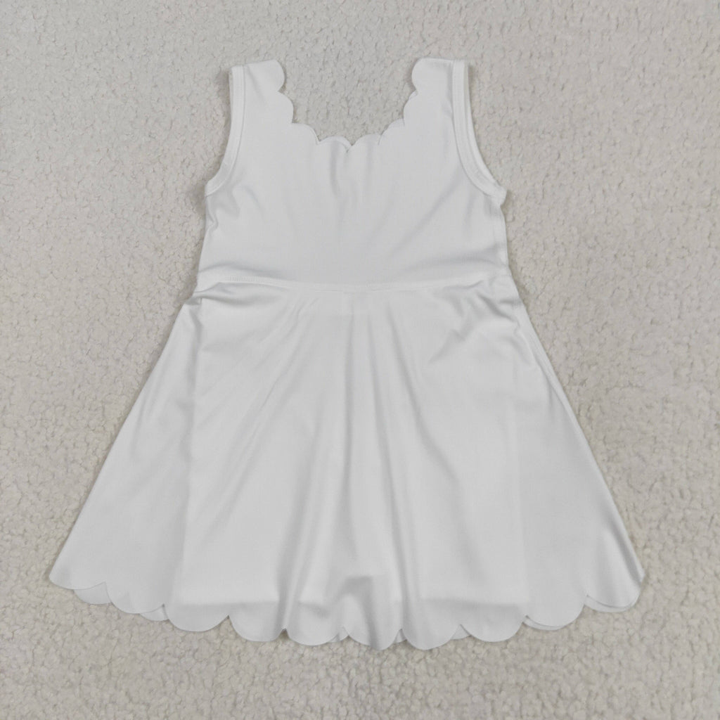 Sibling Baby Girls Sleeveless Activity Wear Yoga Ruffle Knee Length Dresses
