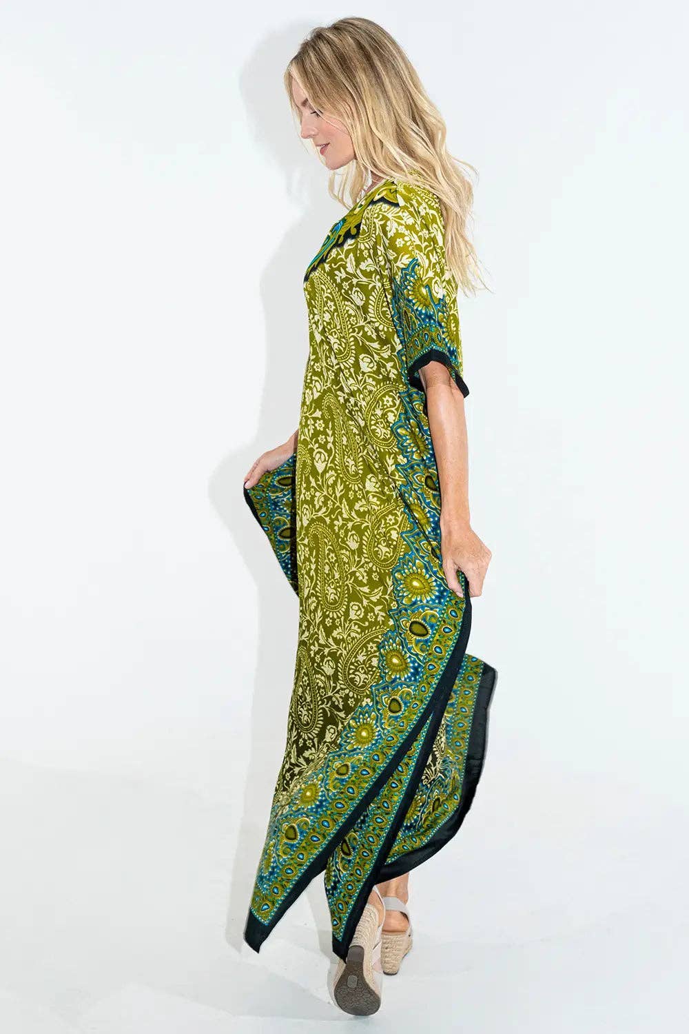 Women Long Kaftan Summer Caftan Dress, 4 Colors S-3XL, 101