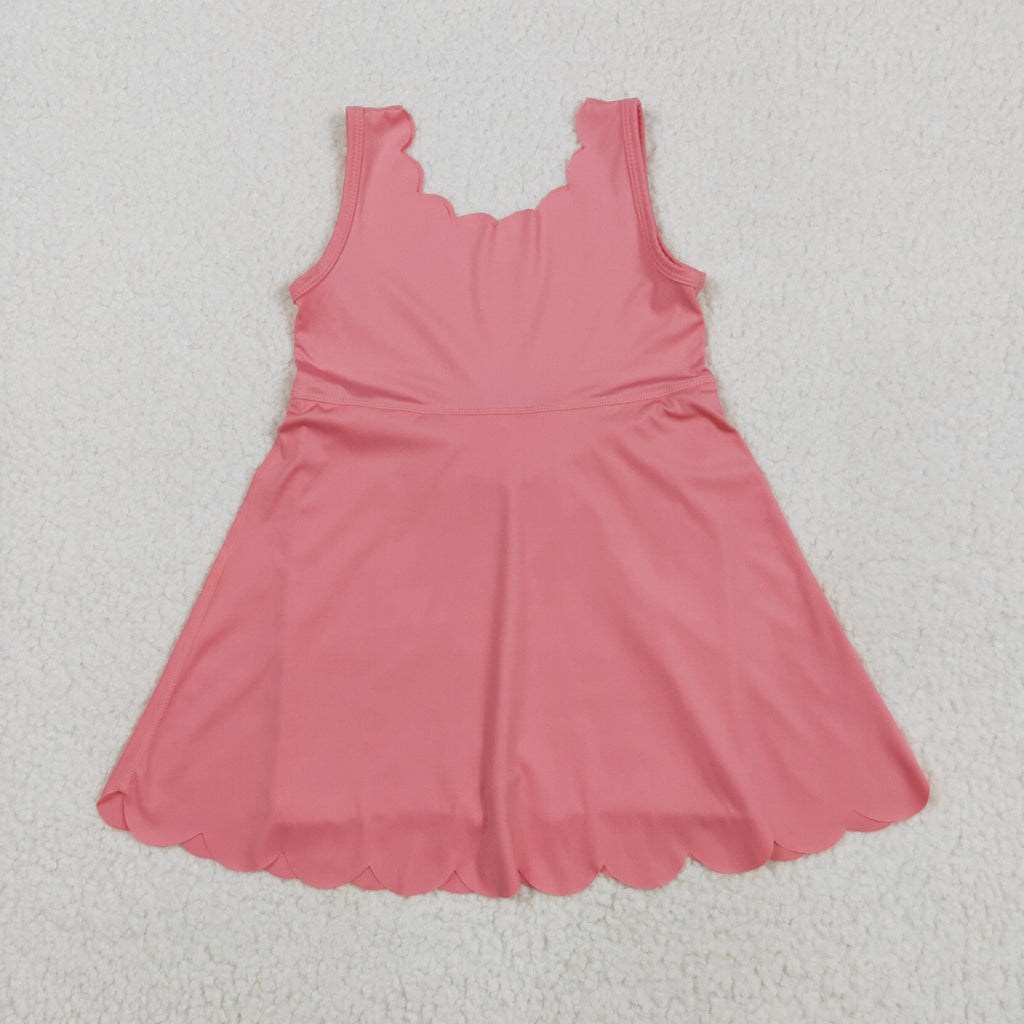 Sibling Baby Girls Sleeveless Activity Wear Yoga Ruffle Knee Length Dresses