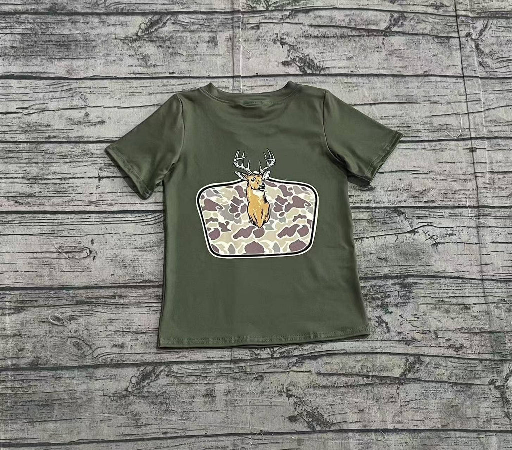 Baby Boys Green Deer Camo Short Sleeve Tee Shirts Tops
