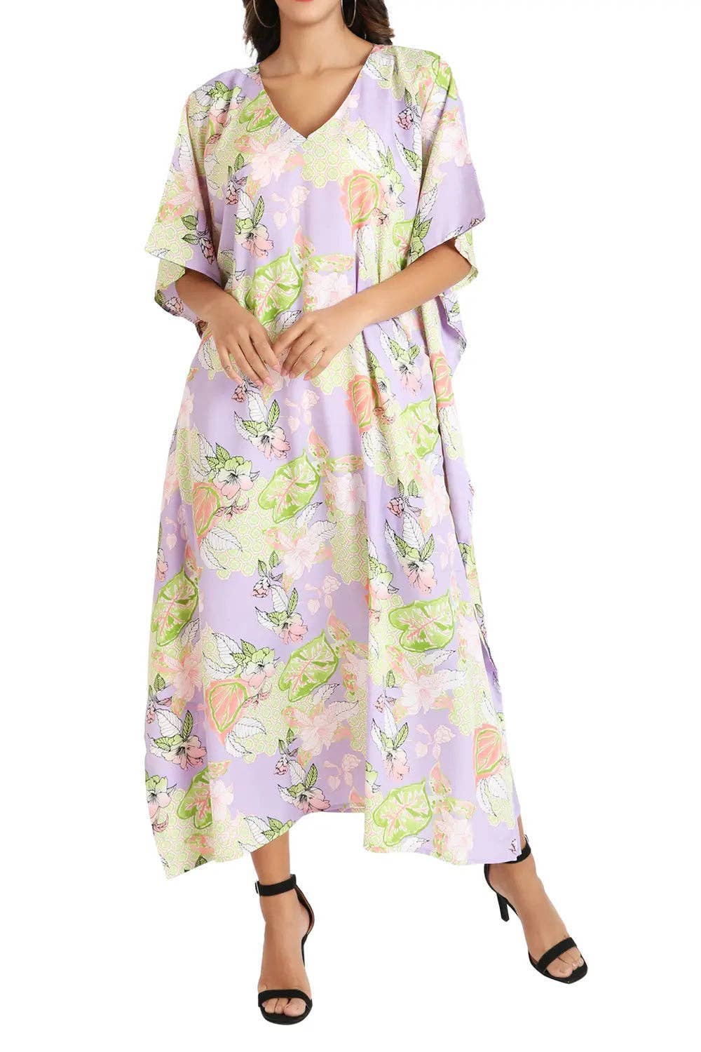 Women Long Kaftan Summer Caftan Dress, 5 Colors S-3XL, 154