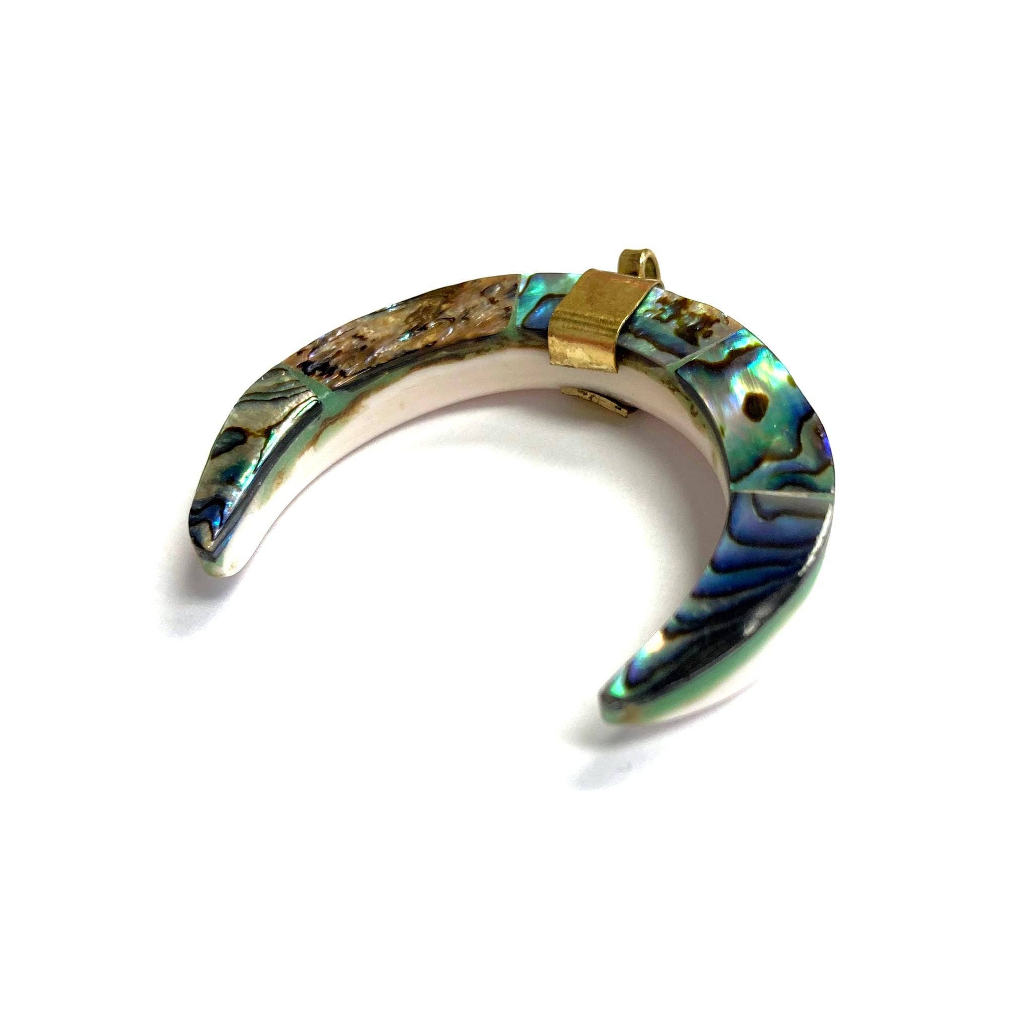 Abalone Crescent Pendant - Shell Focal for Jewelry making