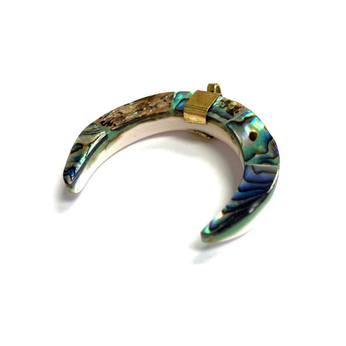Abalone Crescent Pendant - Shell Focal for Jewelry making