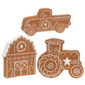 Wooden Gingerbread Farm Equipment Sitter - 3 Assorted