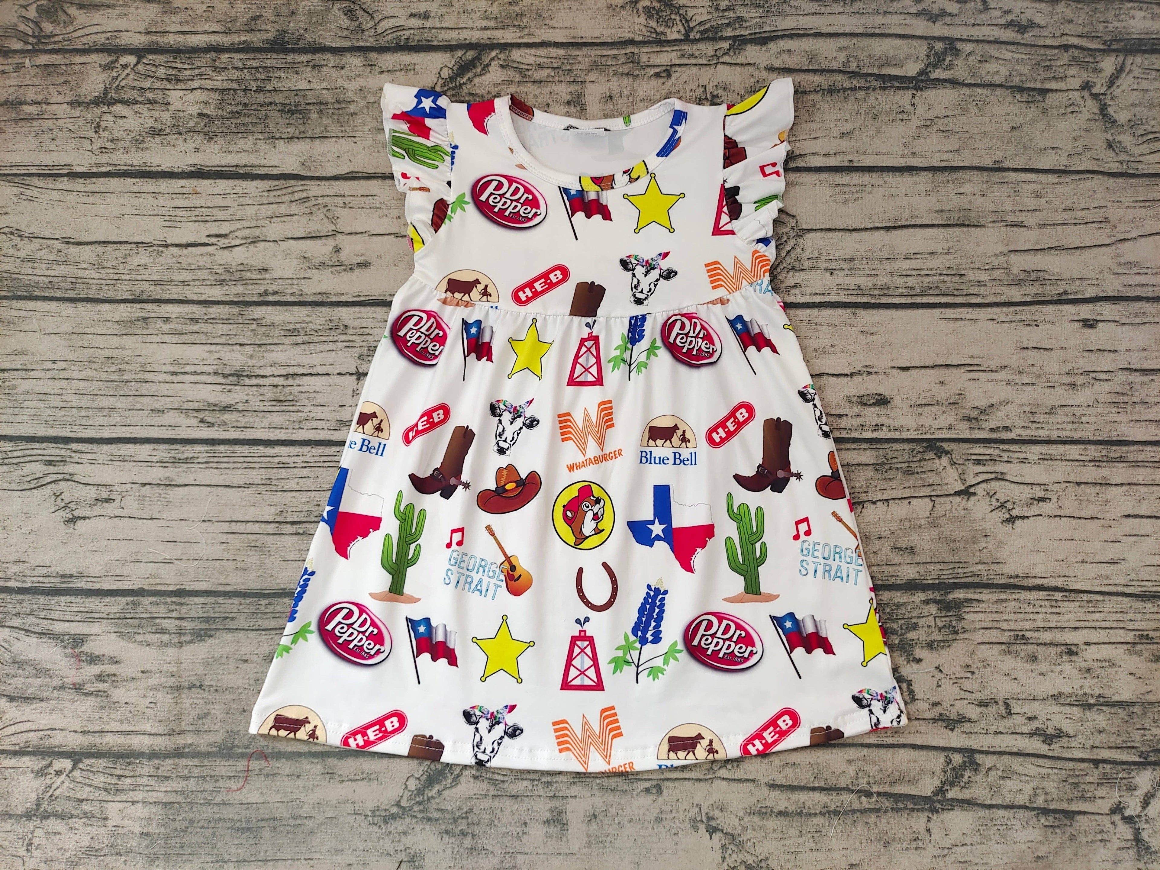 Baby Girls Western Pearl White Knee Length Dresses