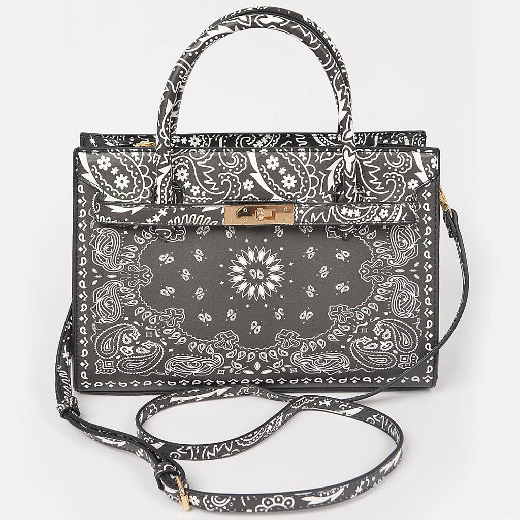 Neon Bandana Print Handles Tote Bag