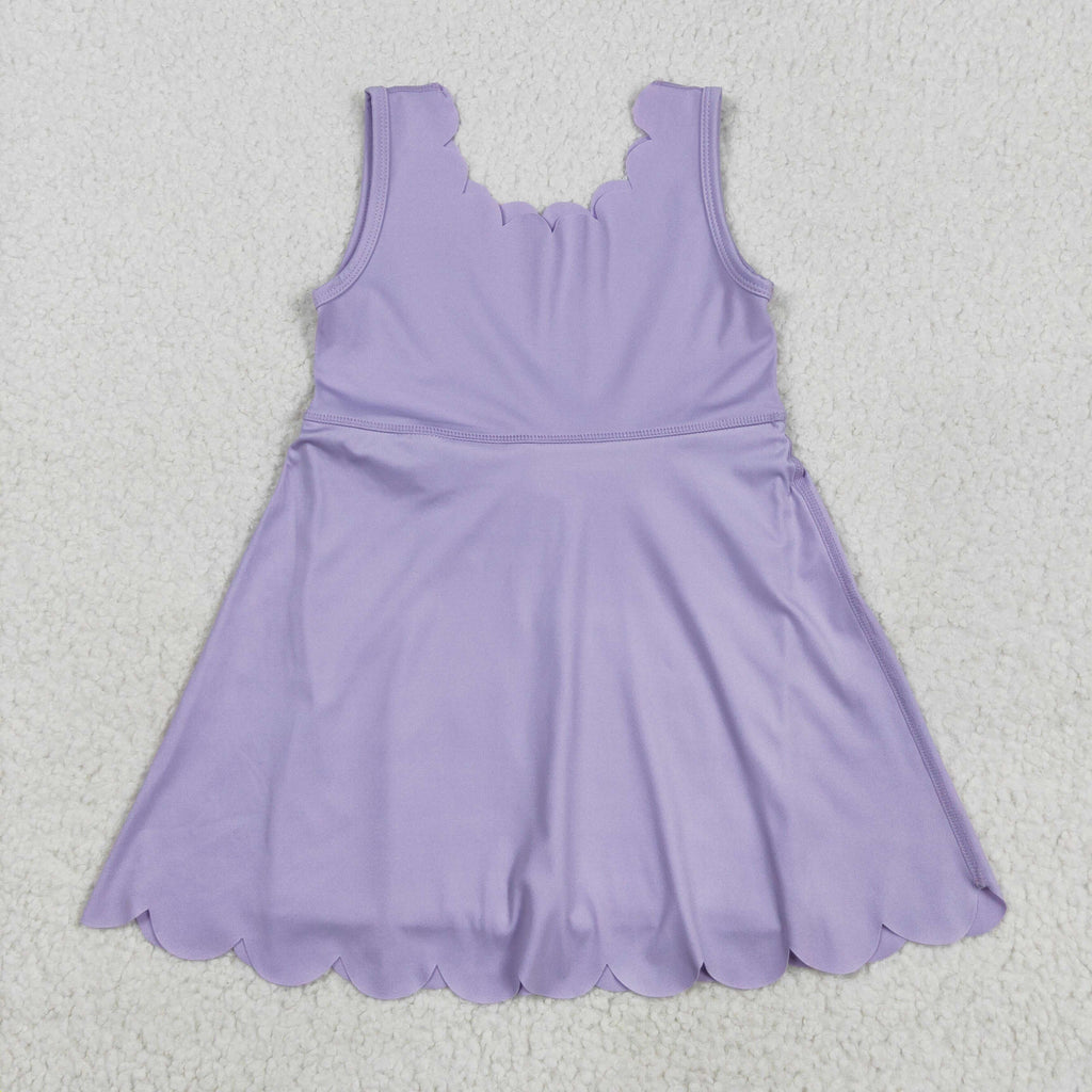 Sibling Baby Girls Sleeveless Activity Wear Yoga Ruffle Knee Length Dresses