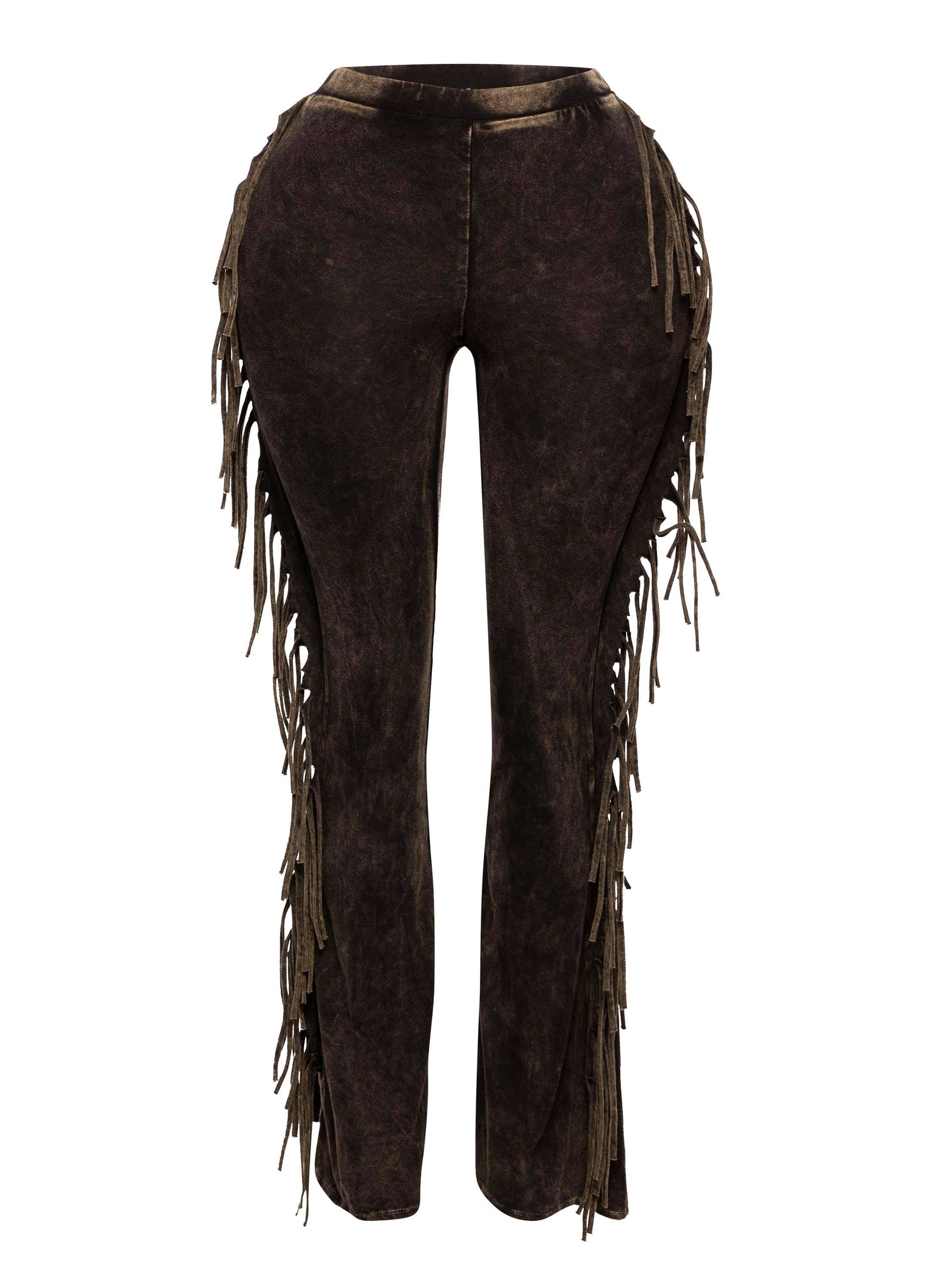 Fringe detailed pants