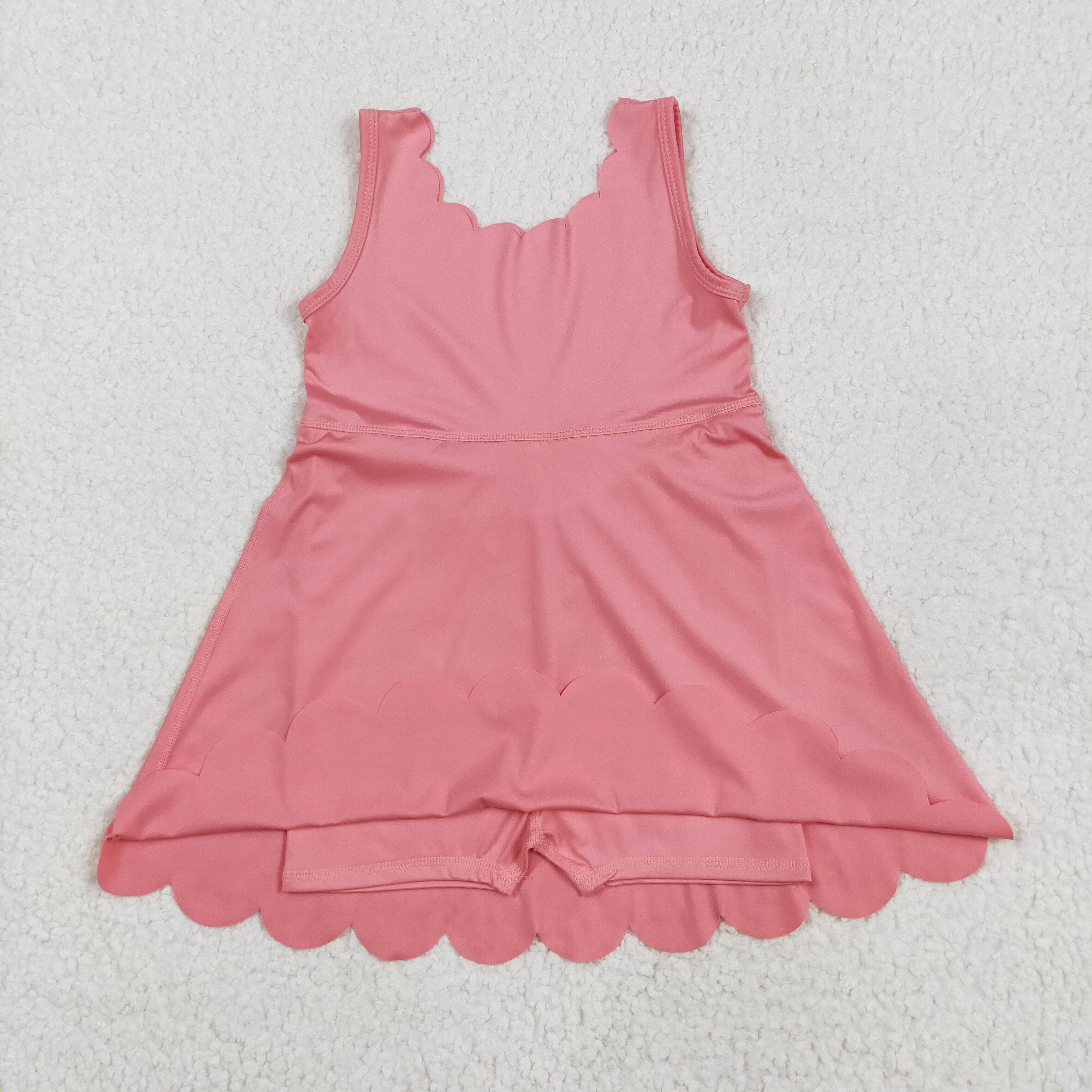 Sibling Baby Girls Sleeveless Activity Wear Yoga Ruffle Knee Length Dresses