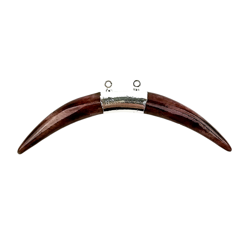 Horn Pendant Bone 3 inch Double You Choose Color and Finish