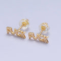 Dainty 16K Gold Filled "FUCK" Script Stud Earrings | AD-274