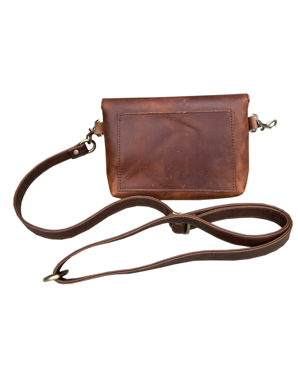 W022S crazy horse genuine leather crossbody