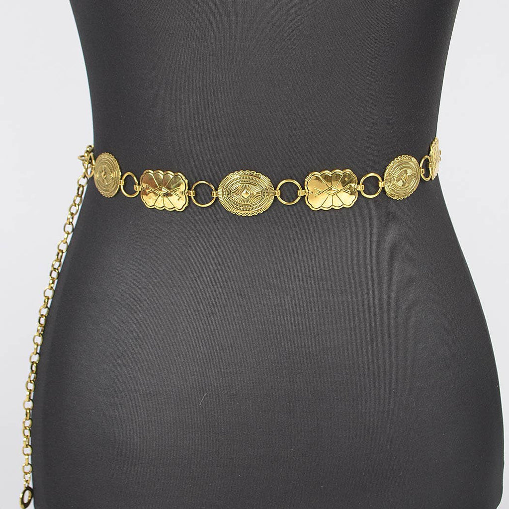Western Style Metal Chain Belt