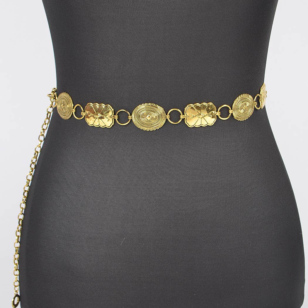Western Style Metal Chain Belt