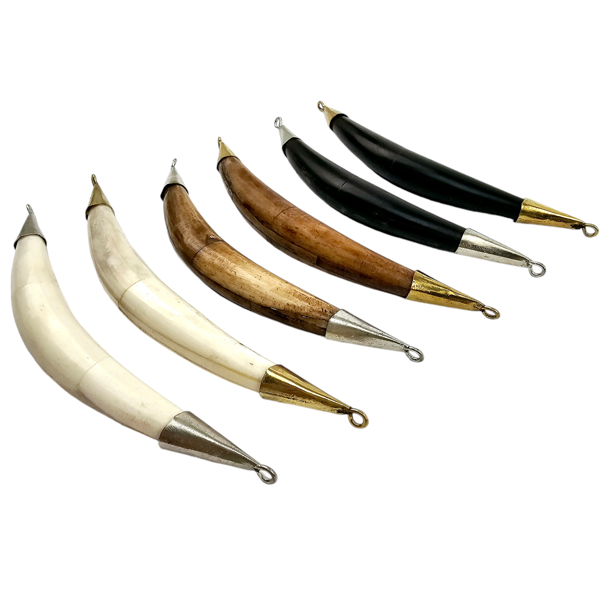 Bone Sideways 6 inch Pendant - You Choose Color and Finish