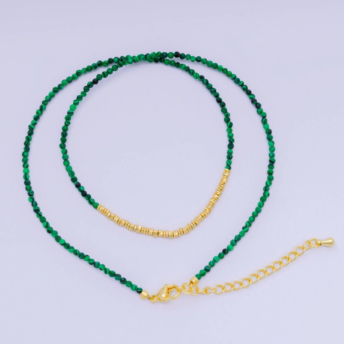24K Gold Filled Colorful Gemstone Bead Necklace 16.92 Inch with Extender | WA-3626 - WA-3648