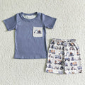 Baby boys Construction pocket summer shorts sets