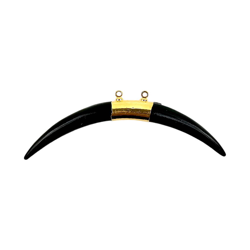 Horn Pendant Bone 3 inch Double You Choose Color and Finish