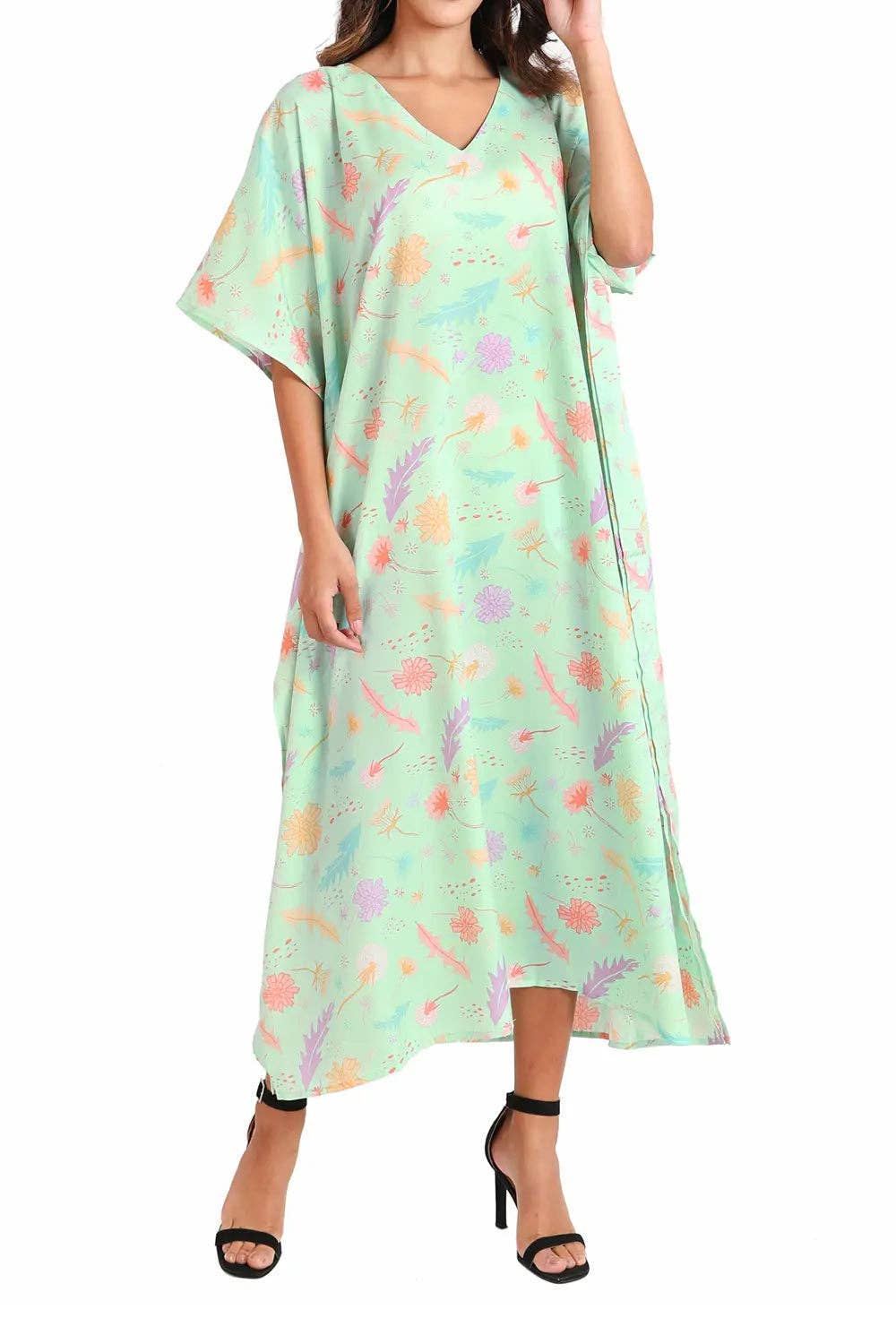 Women Long Kaftan Summer Caftan Dress, 5 Colors S-3XL, 154