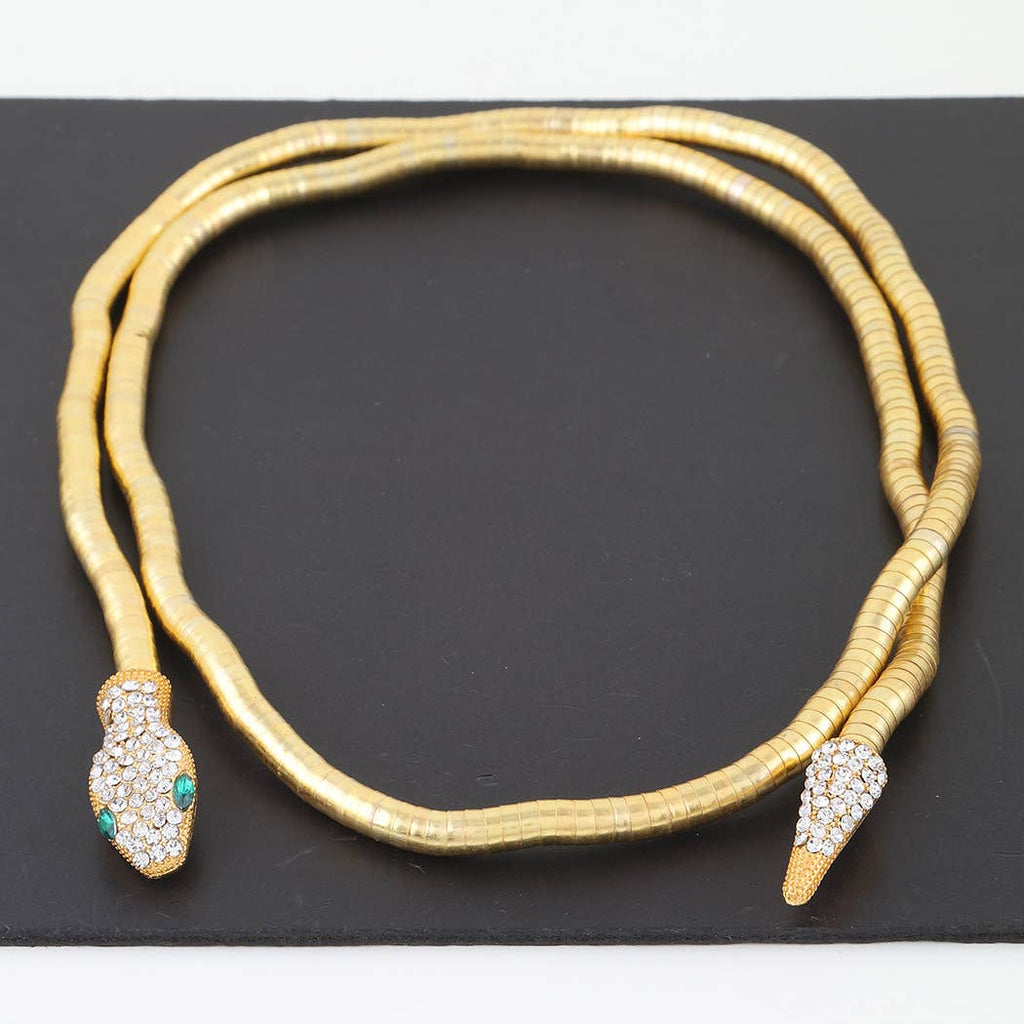 Jeweled Snake Wrap Necklace