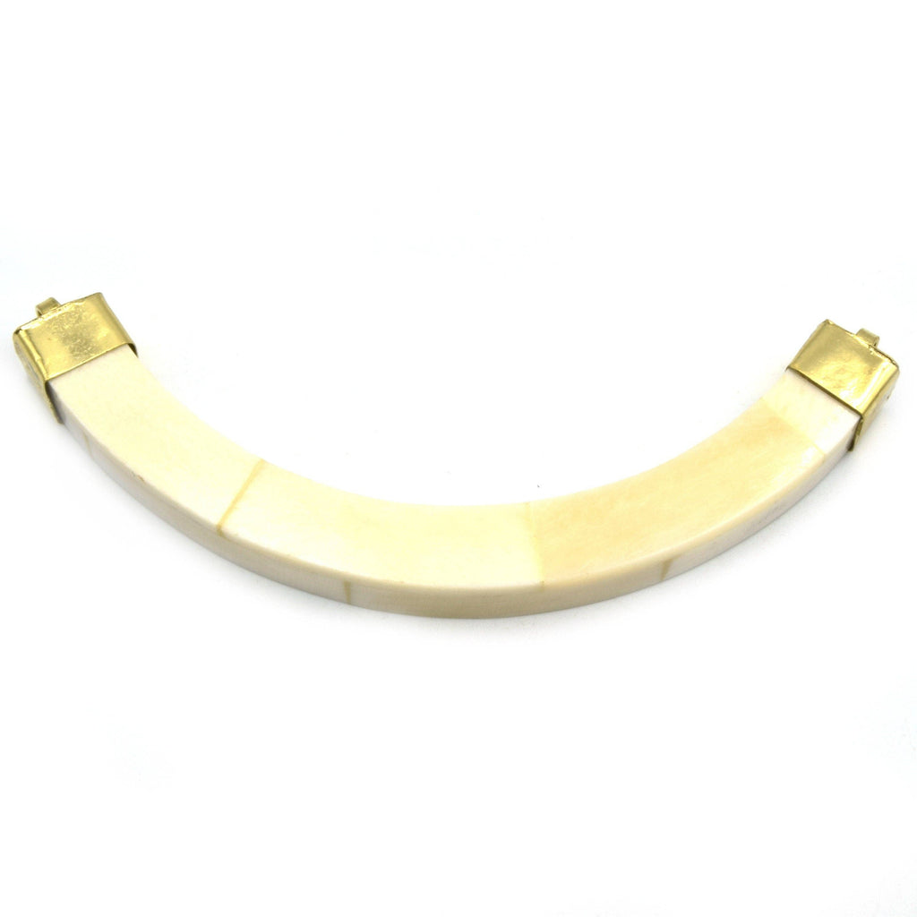 Curved Crescent Pendant | Ox Bone Flat Edged Focal Pendant | Horn Pendant