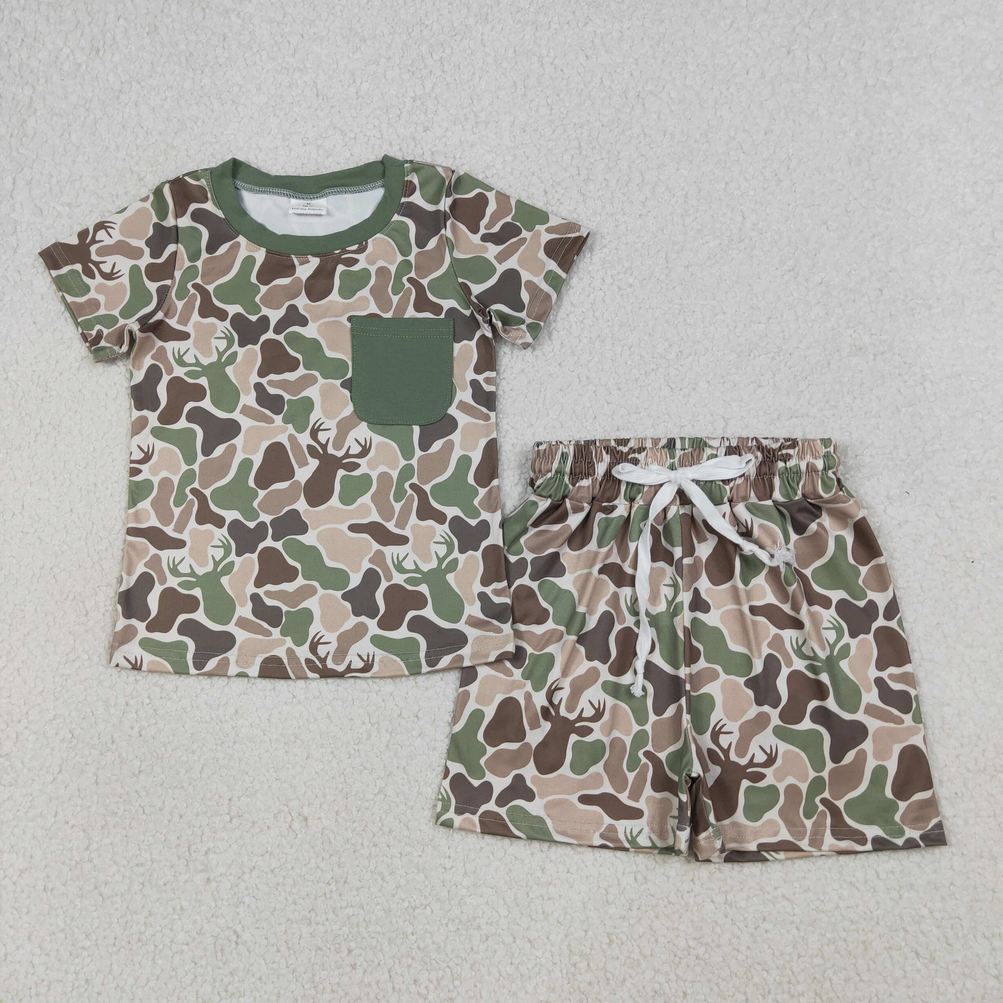 Sibling Baby Boys Camouflage Shirt Shorts Summer Sets