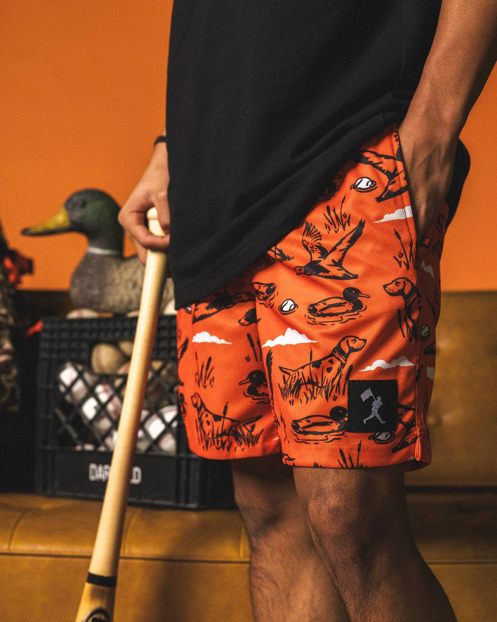 Hardball Hunter Diamond Air Mesh Shorts (Blaze Orange) - Youth