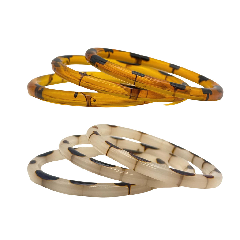 Set of 3 Translucent Lucite Resin Bangles