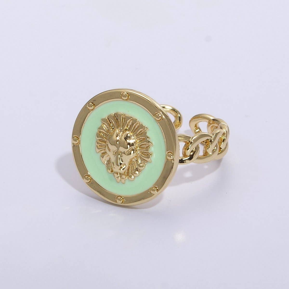 Lion ring, trendy ring, Enamel Leo ring, Adjustable Open Ring Lion King ring Open Adjustable U-055~U-059
