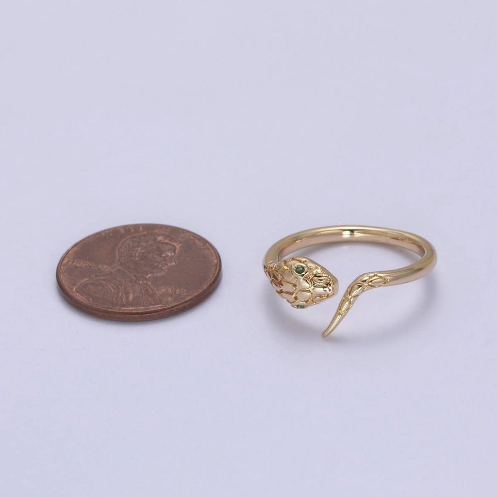 18k Gold Filled Dainty Snake Ring,Gold Snake Wrap Ring,Layered Set Ring, Snake Shape Ring U-497