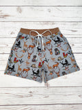Men Hunting Print Board Shorts with Pockets