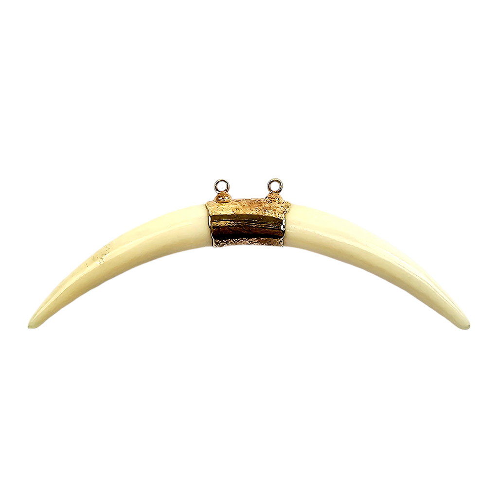 Horn Pendant Bone 3 inch Double You Choose Color and Finish