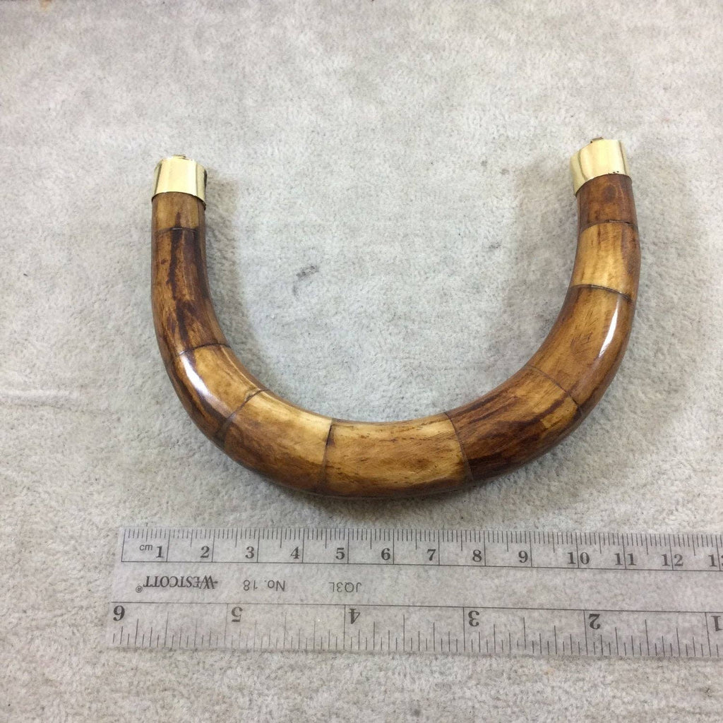 Crescent Majesty:5" Double-Ended Ox Bone Pendant-130mmx85mm.