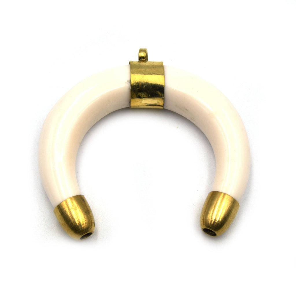 Crescent Pendant | Acrylic Colored Focal Pendant | White Crescent Brown Crescent Peach Crescent Black Crescent