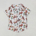 Baby Boys Western Cow Cactus Buttons Tee Shirts Tops