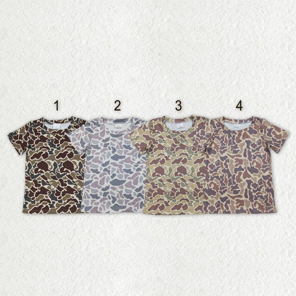Baby Little Boys Camouflage Short Sleeve Tee Shirts Tops